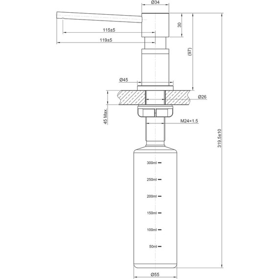 Дозатор для жидкого мыла Lemark Expert LM8203GMN, графит фото 2