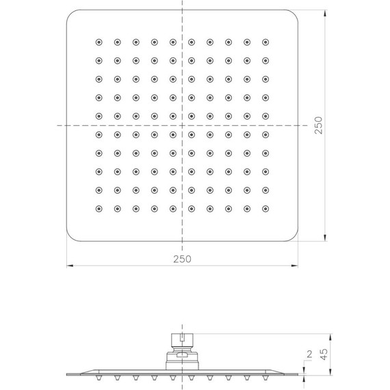 Верхний душ Lemark 250x250 мм LM9487BL, полированная сталь фото 6