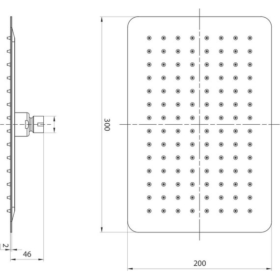 Верхний душ Lemark 300x200 мм LM9490GM, графит фото 2