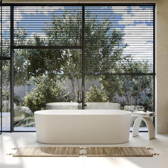 Ванна отдельностоящая Abber Stein 180x75 см AS9614, белый матовый фото 