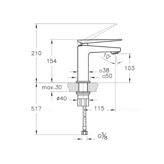 Смеситель для раковины Vitra Brava A42608EXP фото 3