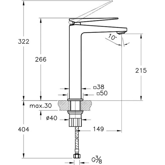 Смеситель для раковины высокий Vitra Brava A42610EXP фото 2