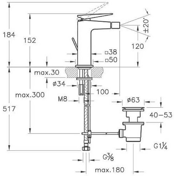 Смеситель для биде Vitra Brava A42612EXP фото 2