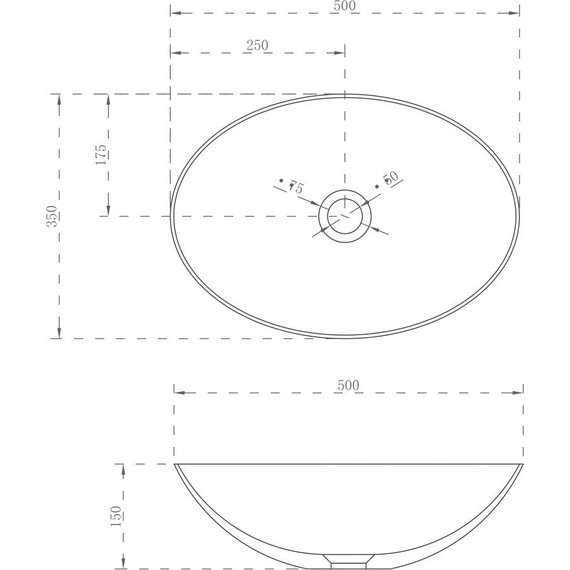 Раковина-чаша Abber Stein 50 см AS2609, белый матовый фото 3