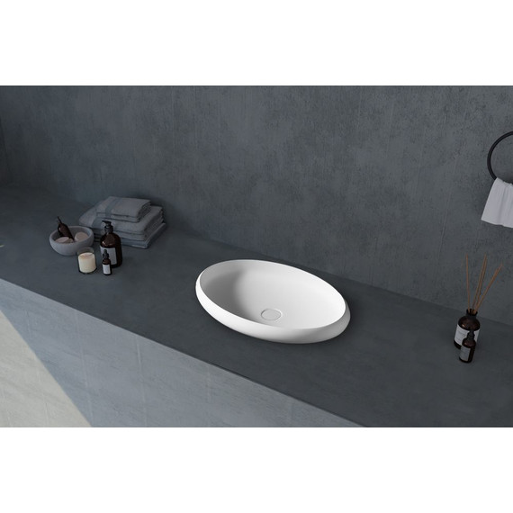 Раковина-чаша Abber Stein 60 см AS2614, белый матовый фото 2