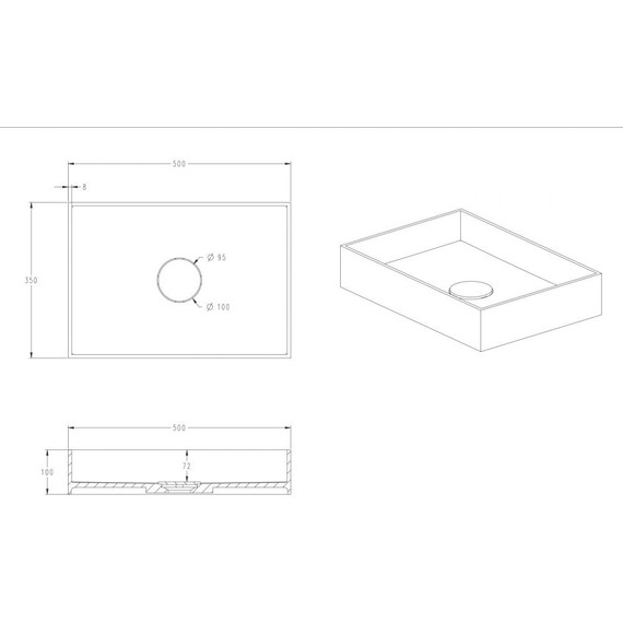 Раковина-чаша Abber Stein 50 см AS2621, белый матовый фото 4