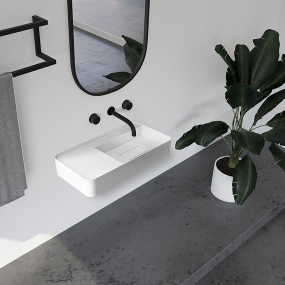 Раковина подвесная Abber Stein 80 см AS2627-0.8, белый матовый фото 2