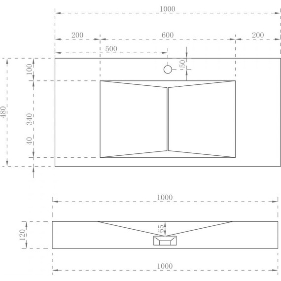 Раковина подвесная Abber Stein 100 см AS2641, белый матовый фото 4