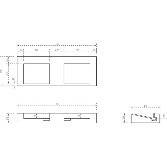 Раковина подвесная Abber Stein 121 см AS2643-1.2, белый матовый - 3 Раковина подвесная Abber Stein 121 см AS2643-1.2, белый матовый фото 3