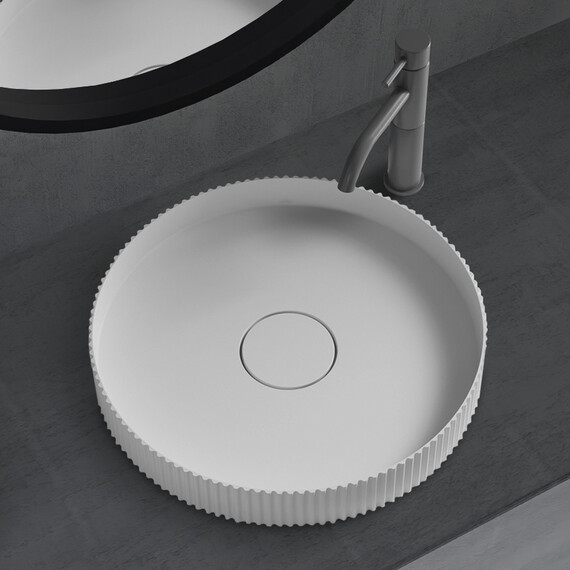 Раковина-чаша Abber Stein 40 см AS2604, белый матовый фото 