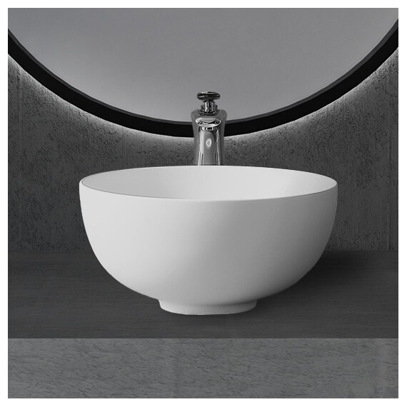 Раковина-чаша Abber Stein 40 см AS2617, белый матовый фото 