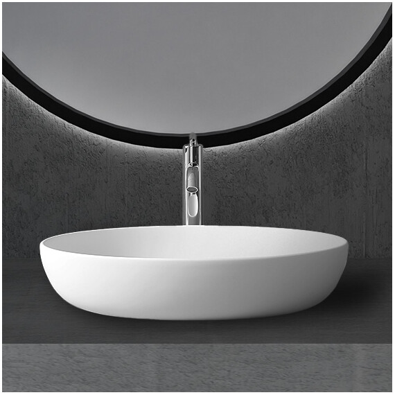 Раковина-чаша Abber Stein 60 см AS2619, белый матовый фото 