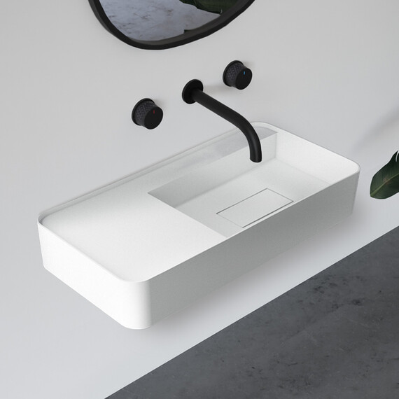 Раковина подвесная Abber Stein 80 см AS2627-0.8, белый матовый фото 