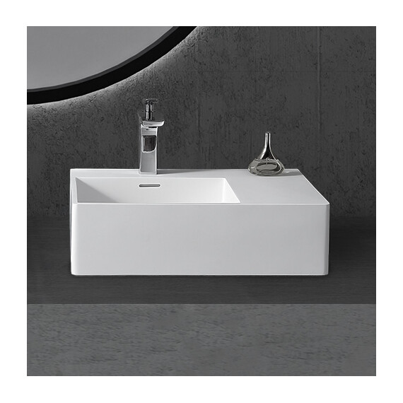 Раковина подвесная Abber Stein 56 см AS2644 L, белый матовый фото 