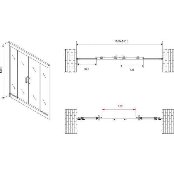 Шторка для ванны Abber Schwarzer Diamant 160 см AG57160M, хром/матовое фото 4