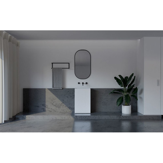 Раковина напольная Abber Stein 50 см AS2503-H, белый матовый фото 4