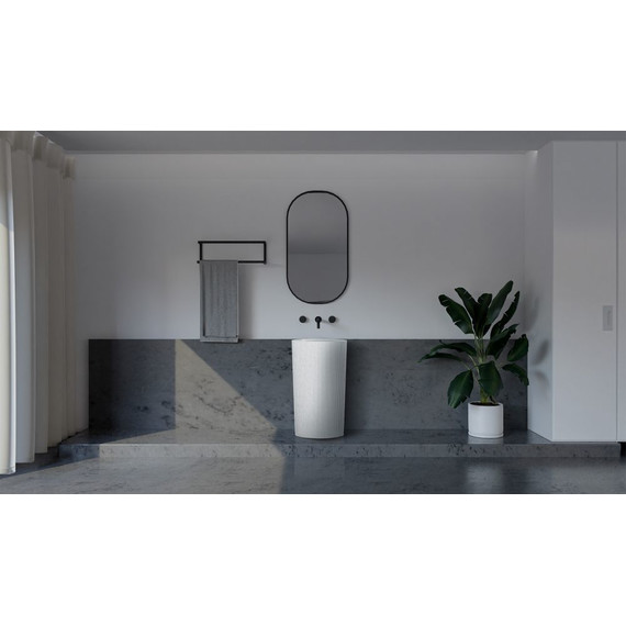 Раковина напольная Abber Stein 50 см AS2504-H, белый матовый фото 3