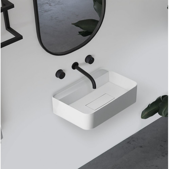 Раковина подвесная Abber Stein 50 см AS2626, белый матовый фото 2