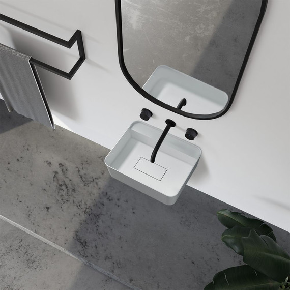 Раковина подвесная Abber Stein 50 см AS2626, белый матовый фото 4