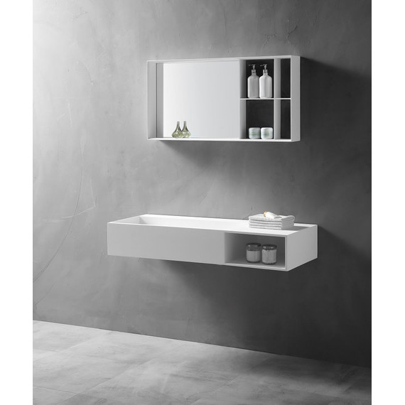 Раковина подвесная Abber Stein 120 см AS2640-1.2 R, белый матовый - 2 Раковина подвесная Abber Stein 120 см AS2640-1.2 R, белый матовый фото 2