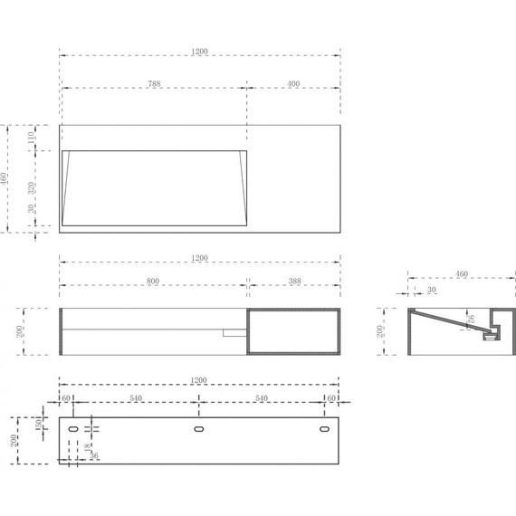 Раковина подвесная Abber Stein 120 см AS2640-1.2 R, белый матовый - 6 Раковина подвесная Abber Stein 120 см AS2640-1.2 R, белый матовый фото 6