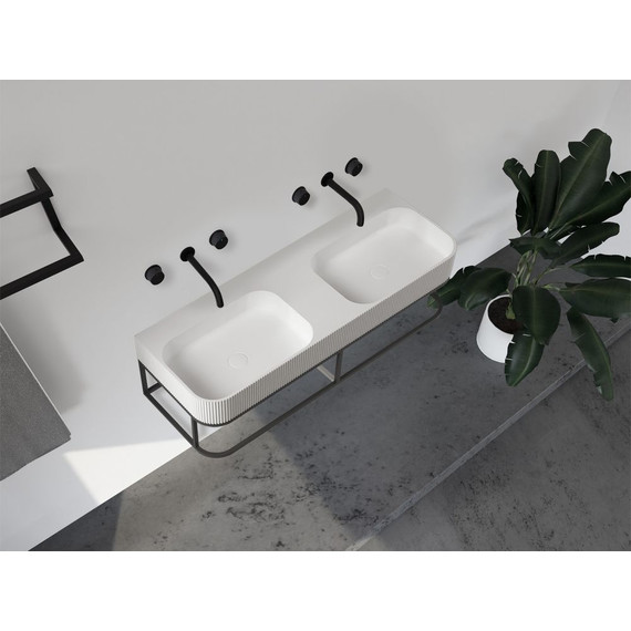 Раковина с консолью Abber Stein 120 см AS2646, белый матовый - 2 Раковина с консолью Abber Stein 120 см AS2646, белый матовый фото 2