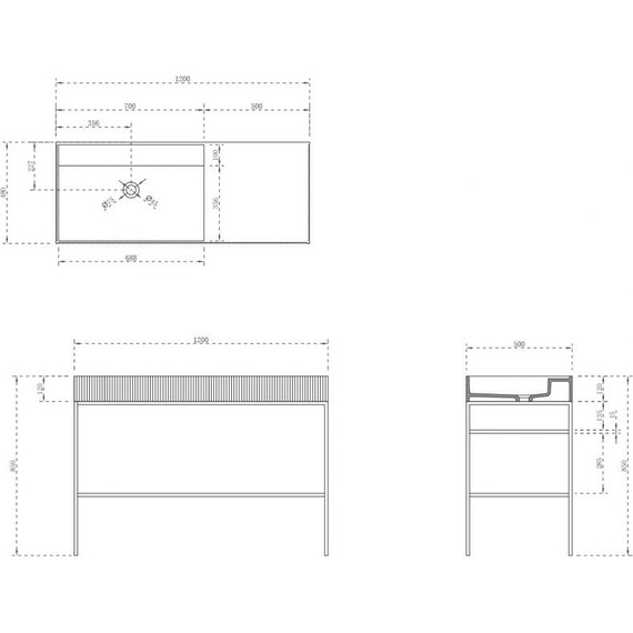 Раковина с консолью Abber Stein 120 см AS2647, белый матовый - 5 Раковина с консолью Abber Stein 120 см AS2647, белый матовый фото 5