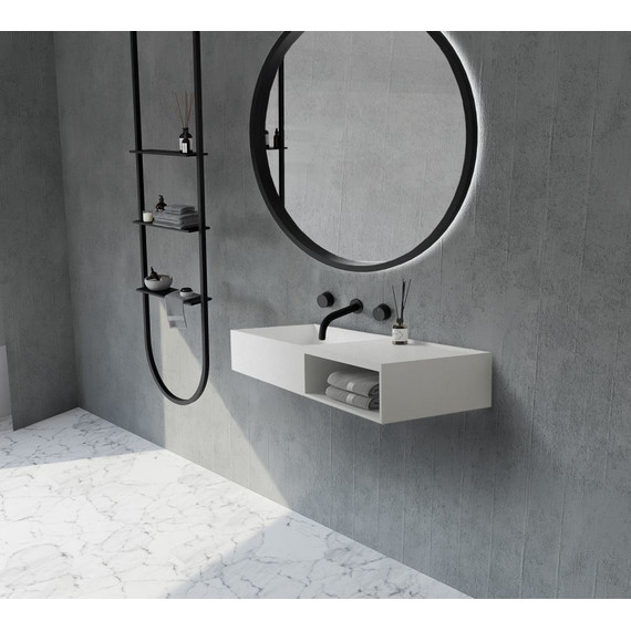 Раковина подвесная Abber Stein 120 см AS2649-1.2, белый матовый фото 4