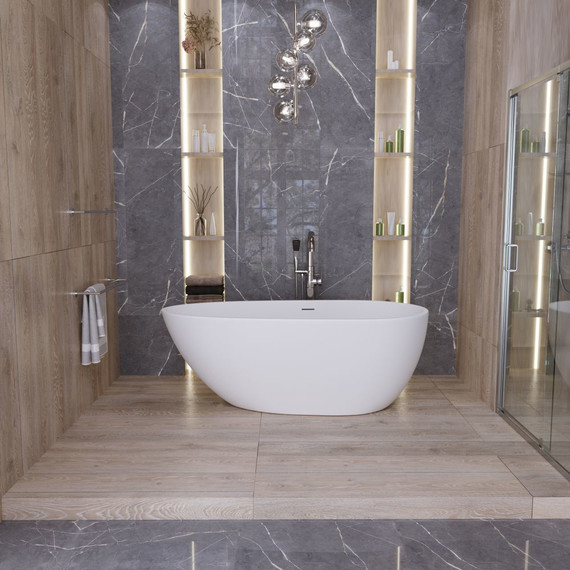 Ванна отдельностоящая Grossman Fly 160x80 см GR-1103M, белый матовый, Размер - мм: 1600х800 фото 4