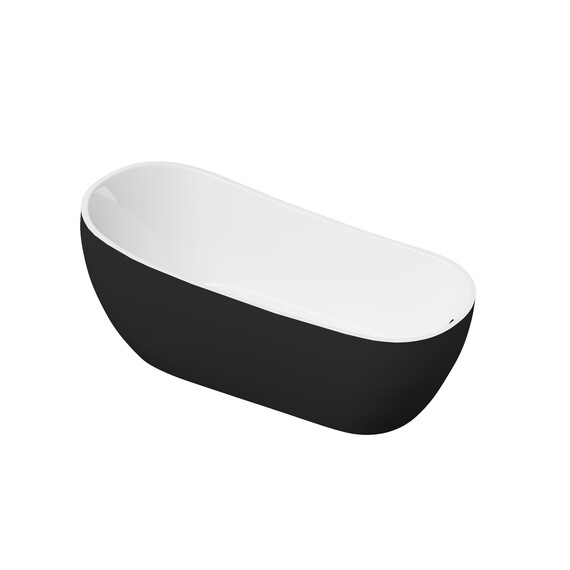 Ванна отдельностоящая Grossman Galaxy 170x75 см GR-1403MB, черный матовый фото 