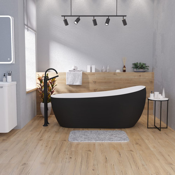 Ванна отдельностоящая Grossman Galaxy 170x75 см GR-1403MB, черный матовый фото 2