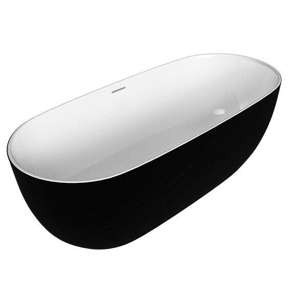 Ванна отдельностоящая Grossman Classic 170x80 см GR-2501MB, черный матовый фото 