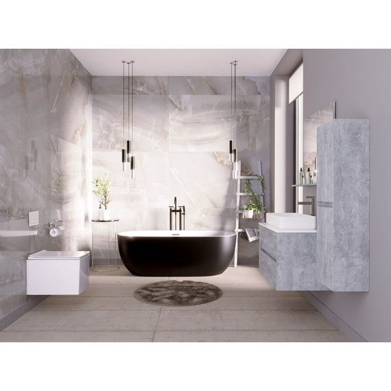 Ванна отдельностоящая Grossman Classic 160x80 см GR-2502MB, черный матовый фото 3