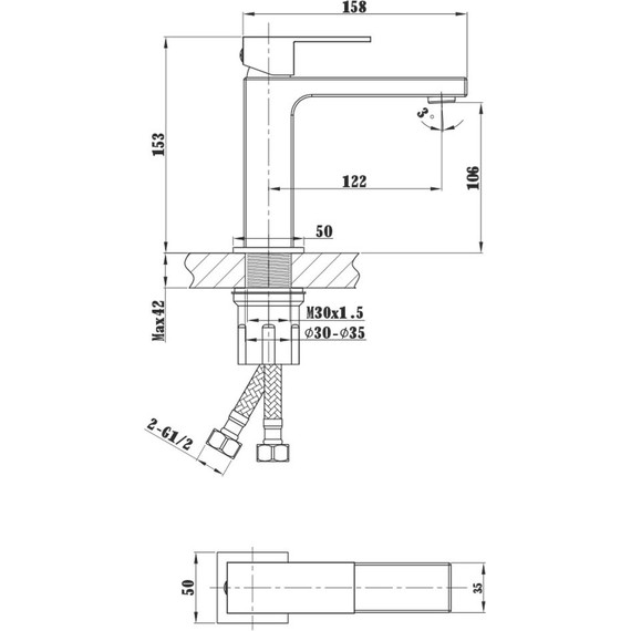 Смеситель для раковины Vincea Cube VBF-1C01GM, вороненая сталь фото 3