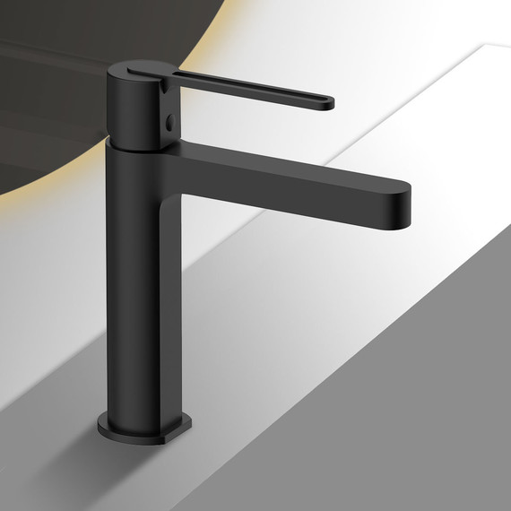 Смеситель для раковины Vincea Rondo VBF-1R1MB, черный - 2 Смеситель для раковины Vincea Rondo VBF-1R1MB, черный фото 2