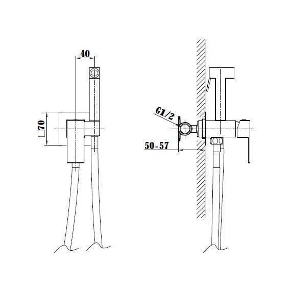 Набор для гигиенического душа Vincea VHFW-102GM, вороненая сталь фото 3