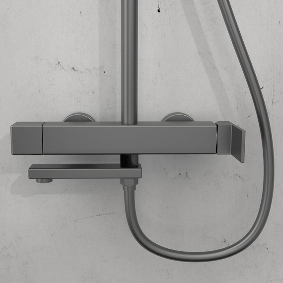 Душевая стойка Vincea Cube VSFS-1C1GM, вороненая сталь фото 2