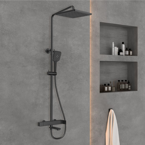 Душевая стойка Vincea Cube VSFS-1C1MB, черный - 2 Душевая стойка Vincea Cube VSFS-1C1MB, черный фото 2