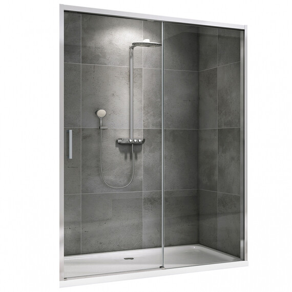 Душевая дверь Abber Komfort 120 см AG93120 (стекло 8 мм), хром/прозрачное фото 