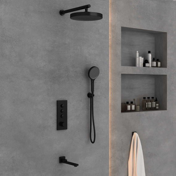 Душевая система для ванны с термостатом Vincea Inspire VSFW-433TI2MB, черный - 3 Душевая система для ванны с термостатом Vincea Inspire VSFW-433TI2MB, черный фото 3