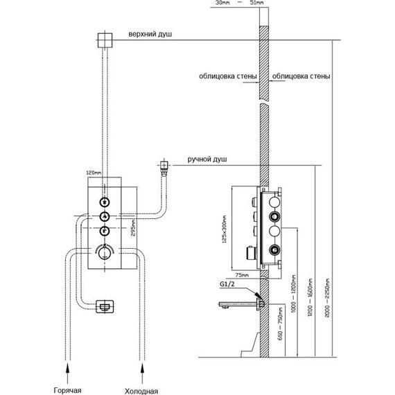 Душевая система для ванны с термостатом Vincea Inspire VSFW-433TI2RCH - 19 Душевая система для ванны с термостатом Vincea Inspire VSFW-433TI2RCH фото 19