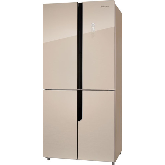 Холодильник Side by Side NordFrost RFQ 510 NFGY inverter (бежевое стекло) фото 3