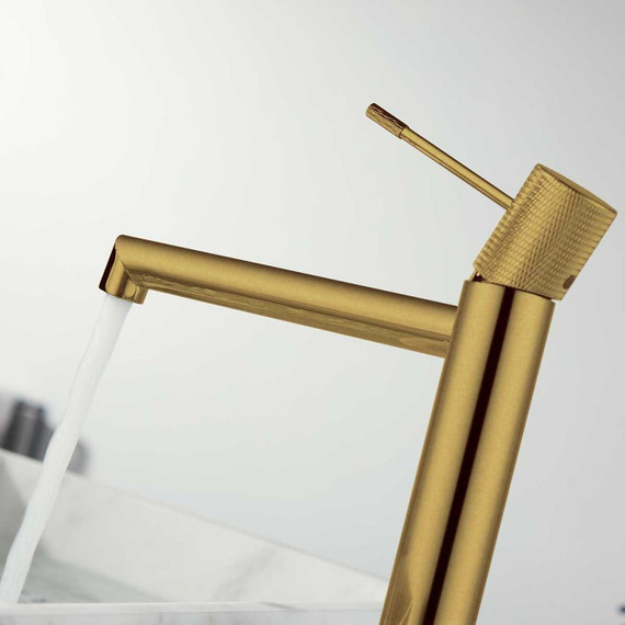 Смеситель для раковины высокий Vincea Desire VBF-1D2BG, брашированное золото фото 3