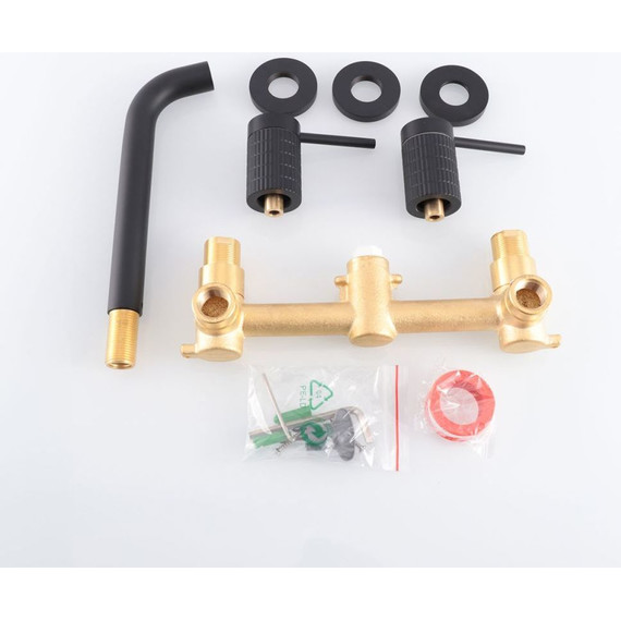 Смеситель для раковины настенный Vincea Groove VBFW-4G1MB, черный фото 4