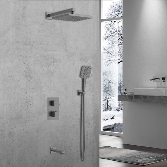 Душевая система для ванны с термостатом Vincea Next VSFW-1N3TGM, вороненая сталь - 2 Душевая система для ванны с термостатом Vincea Next VSFW-1N3TGM, вороненая сталь фото 2