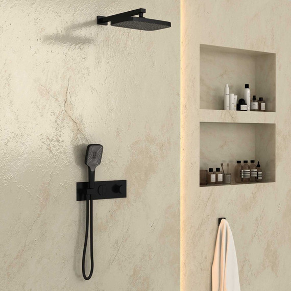 Душевая система для душа с термостатом Vincea VSFW-422T1MB, черный фото 2