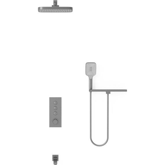 Душевая система для ванны с термостатом Vincea VSFW-431T1RGM, вороненая сталь - 2 Душевая система для ванны с термостатом Vincea VSFW-431T1RGM, вороненая сталь фото 2