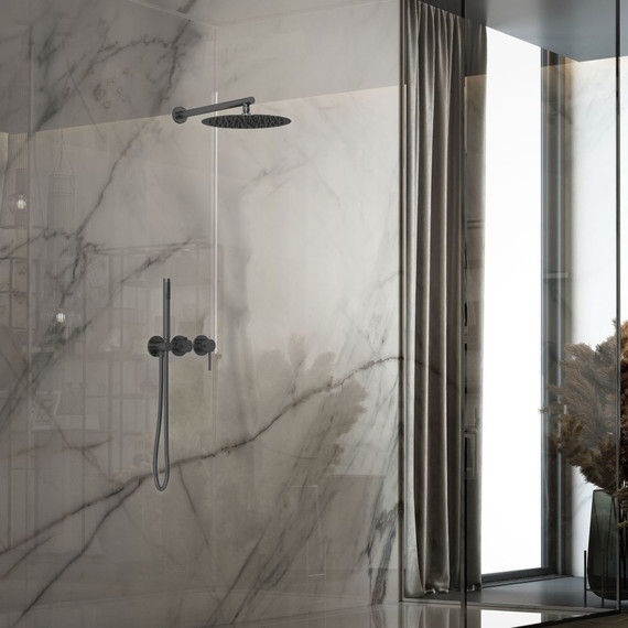 Душевая система для душа Vincea Groove VSFW-4G01GM, вороненая сталь фото 2