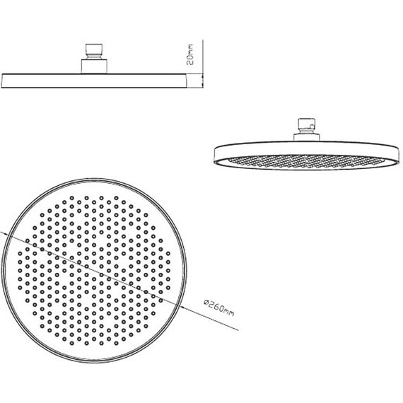 Верхний душ Vincea 260x260 мм VSHD-42CGM, вороненая сталь фото 3