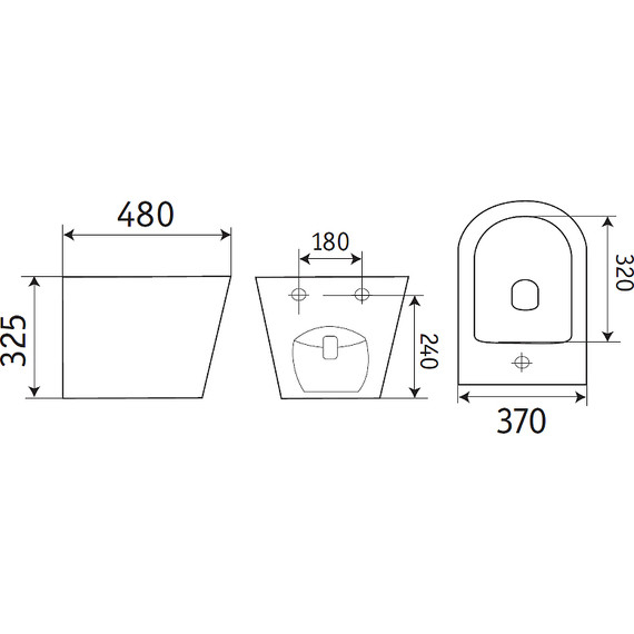 Биде подвесное CeramaLux В2342BDMLG, зеленый фото 3